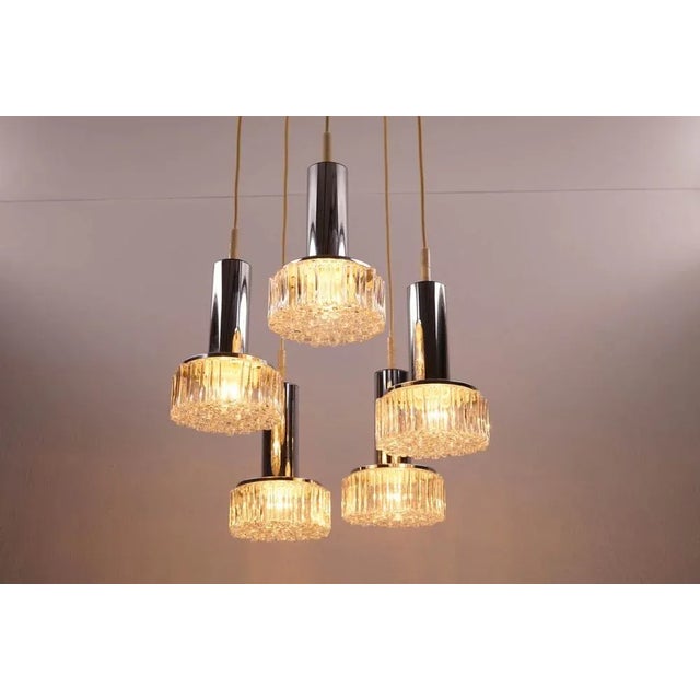 Mid-Century Modern Mid-Century Pendant in Chrome & Glass from Staff, 1960s For Sale - Image 3 of 8