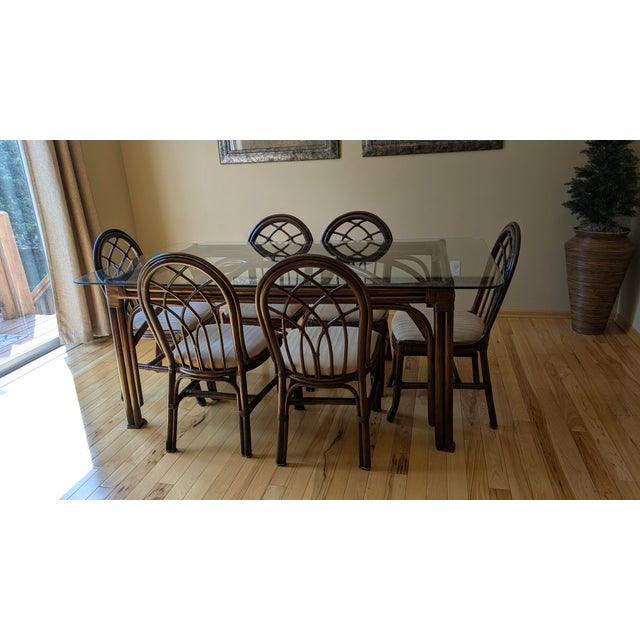 Originally purchased at a specialty rattan furniture store in Puerto Rico, circa 1977. Single-owner set, carefully...