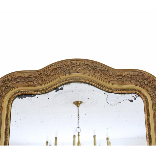 Antique Gilt Overmantle Wall Mirror, 1800s For Sale - Image 4 of 10