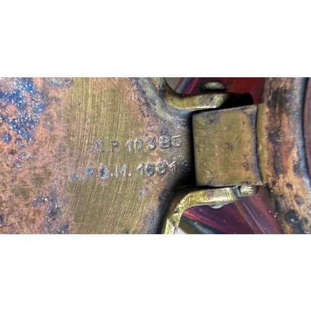Antique Carl Stolzle Austrian Art Nouveau Red Glass Bronze Writing Inkwell Jar For Sale - Image 9 of 18