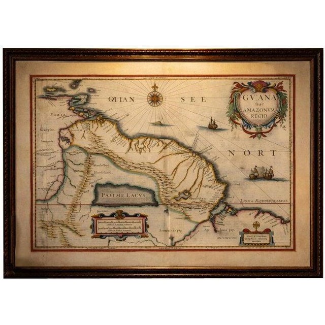 Antique Surinam and Guiana Map Blaeu, 1642 For Sale - Image 12 of 12