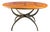 French Dining Table with Round Parquetry Top circa 1900 and New Custom Iron Base For Sale