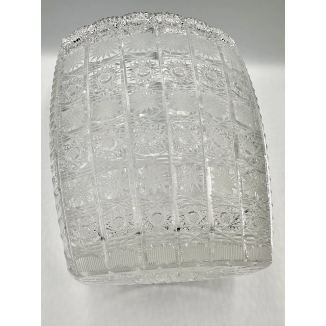 Vintage Bohemia Crystal Handmade and Hand-Cut Large Heavy Vase For Sale - Image 9 of 9