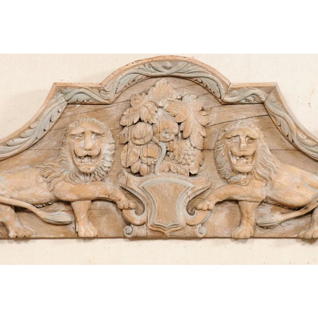 Wood French Wall Plaque with Carved Lions, 19th Century For Sale - Image 7 of 9