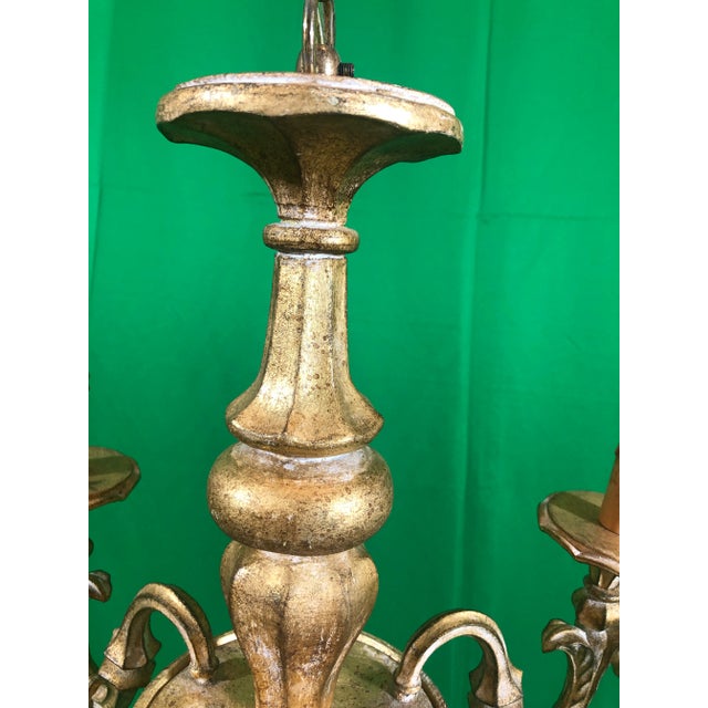 Vintage Hand Carved Italianate Three Light Chandelier For Sale In Dallas - Image 6 of 9