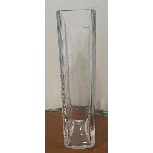 Elegant Swedish crystal vase designed by Ingeborg Lundin for Orrefors. The vase features the refined, sculptural...