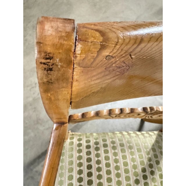 Antique Carved Wood Polka Dot Seat Armchairs - A Pair For Sale - Image 18 of 18