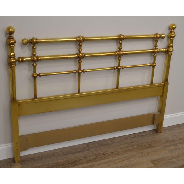 Drexel Barbados Faux Bamboo Vintage Gold Gilt Wood Queen Headboard