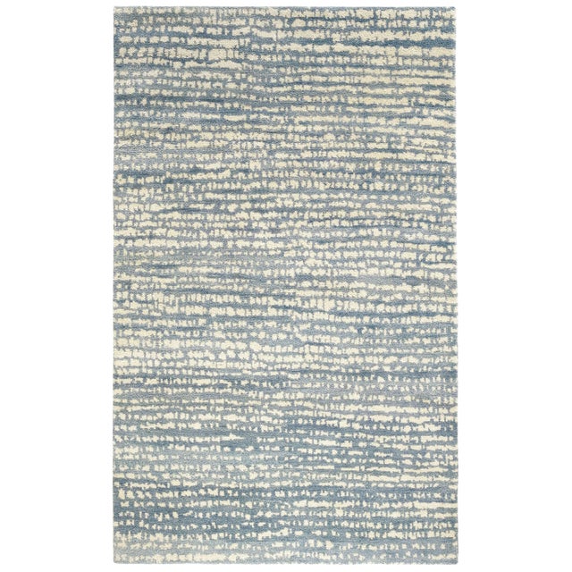 2020s Marie Flanigan for Dash & Albert Shepherd Pewter Blue Hand Knotted Wool Rug, 3' x 5' For Sale - Image 5 of 5