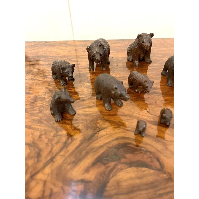 Small 19th Century Carved Oak Black Forest Bears, 1860s, Set of 15 For Sale - Image 9 of 16