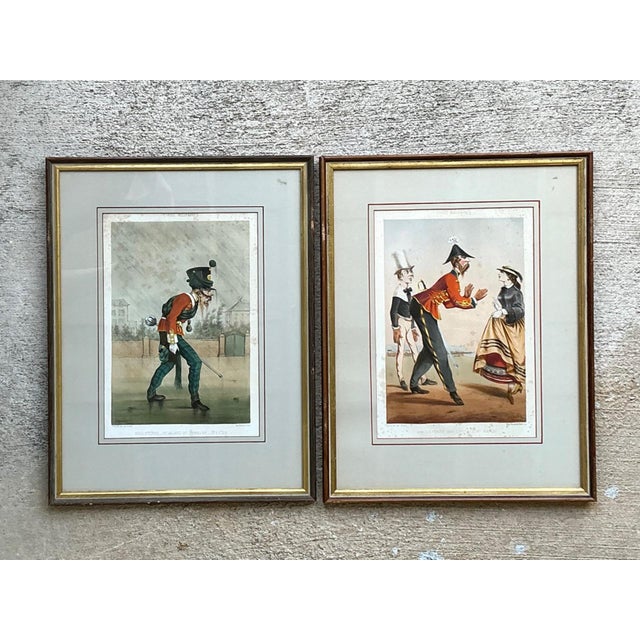 Antique Framed Military Caricature Prints - Pair For Sale - Image 13 of 14