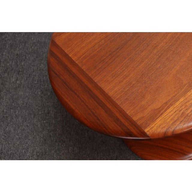 Mid-Century Modern Solid Walnut Tulip Style Pedestal Side Table by Prodelco For Sale - Image 11 of 18