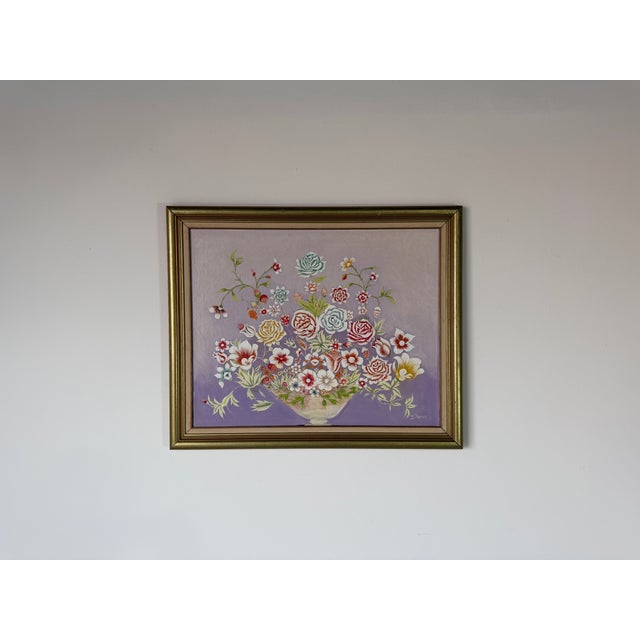 Traditional Vintage W. Sterner Still Life- Floral on Vase Oil on Canvas Painting – Framed For Sale - Image 3 of 14