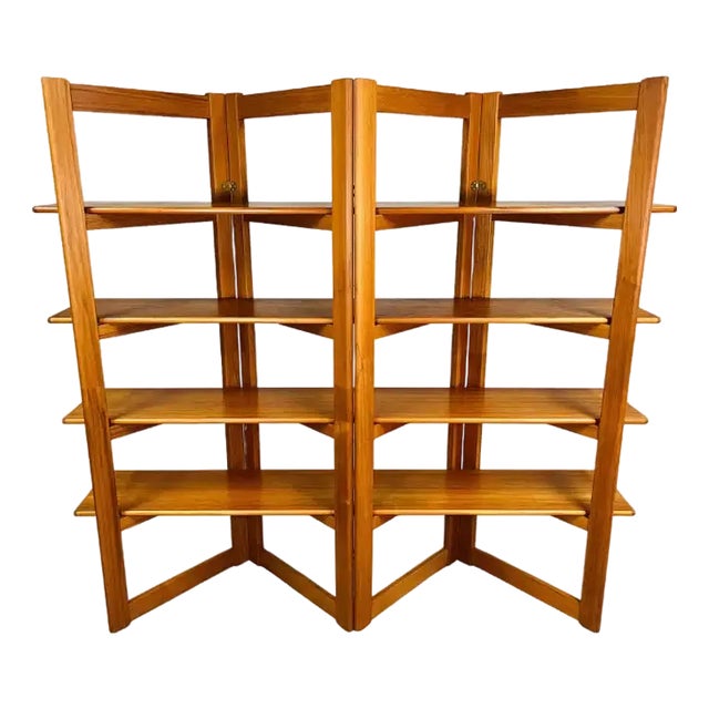Danish Modern Freestanding Teak Bookcase Shelving Etagere or Wall Unit For Sale