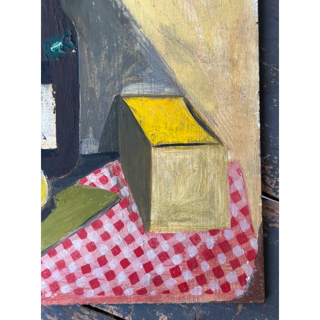 Vintage Acrylic on Board Tablescape Still Life, Circa Mid-20th Century For Sale - Image 12 of 14