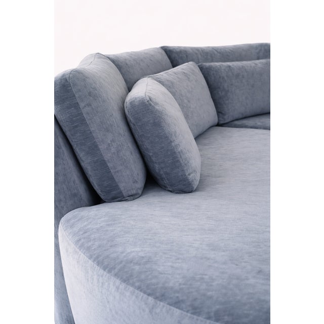 One-of-One Bespoke Curved 2 Piece Sectional + Ottoman + Custom Table For Sale - Image 11 of 11