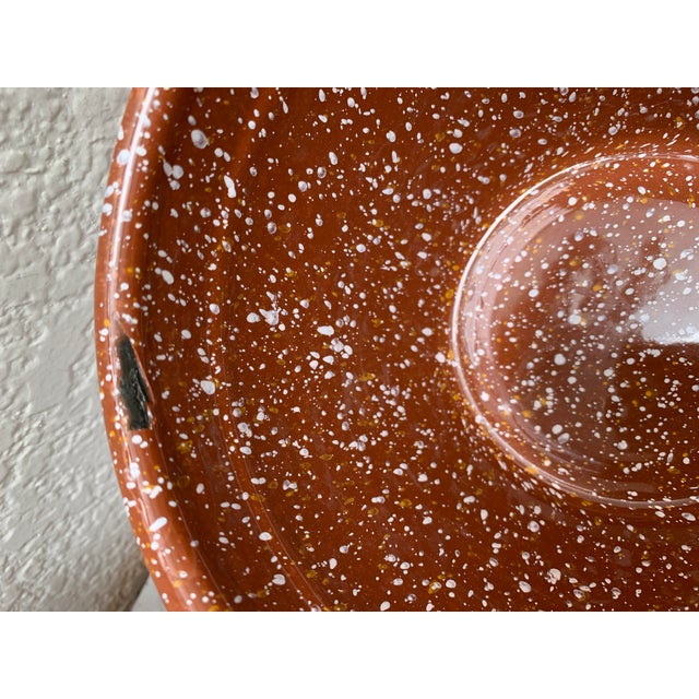 Vintage Brown Speckled Set of Three Nesting Bowls For Sale - Image 4 of 11