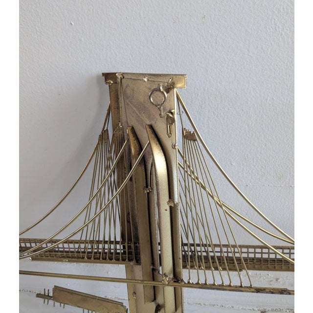 Brass 1976 Curtis Jere Brooklyn Bridge Wall Sculpture For Sale - Image 8 of 10