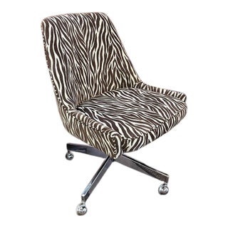 Task Chair, Desk Chair in Zebra Upholstery For Sale