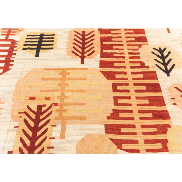 Modern Swedish Style Flat Weave Wool Rug by Doris Leslie Blau Size: 7'10" × 14'6" (238 × 441 cm). Infused with the spirit...