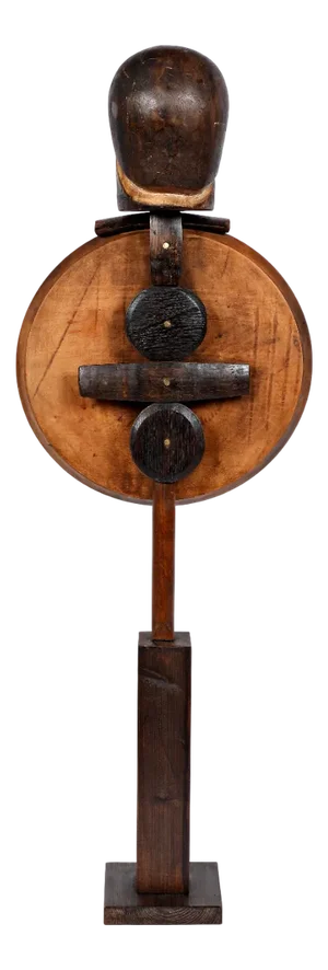 Soldatenglück I, Large Wooden Sculpture by Rolf Hans