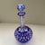 Traditional Antique Cut Crystal Decanter With Cobalt Blue Thumbprint Design For Sale - Image 3 of 6