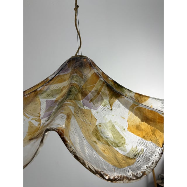 Large Murano Glass and Brass Chandelier from La Murrina, 1970s For Sale - Image 8 of 16