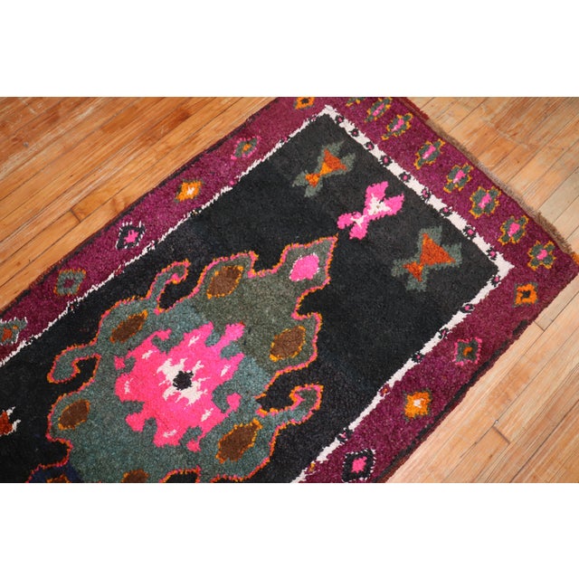 Contemporary Late 20th Century Wild Bohemian Turkish Runner - 3'3" x 9'7" For Sale - Image 3 of 6
