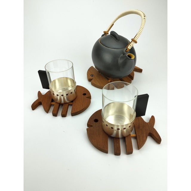 Wood Mid-Century Modern Fish-Shaped Coasters in Teak, 1960s, Set of 8 For Sale - Image 7 of 10