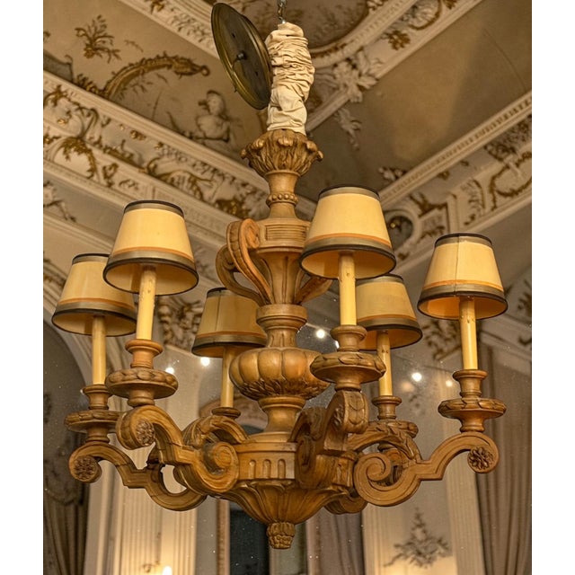 Gustavian (Swedish) Antique Gustavian Style Swedish Beechwood Chandelier For Sale - Image 3 of 9