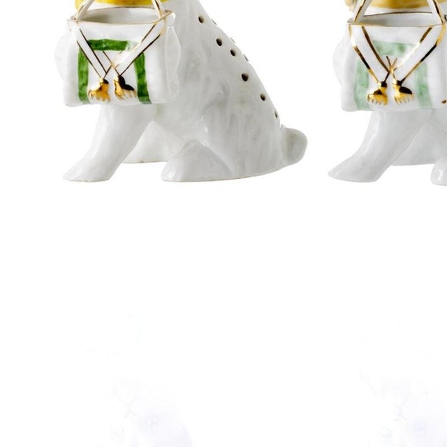 Porcelain Cat with Basket Toothpick Holders, Set of 3 For Sale - Image 3 of 6