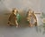 Chinoiserie Vintage 14k Gold Jade Cabochon Earrings, A Pair For Sale - Image 3 of 9