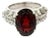 Edwardian Inspired Garnet & Zircon Solitaire Ring in 925 Silver Size - 7.5 For Sale