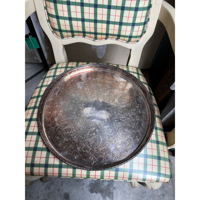 1970s Barker Ellis England Pierced Silver Tray For Sale In Atlanta - Image 6 of 9