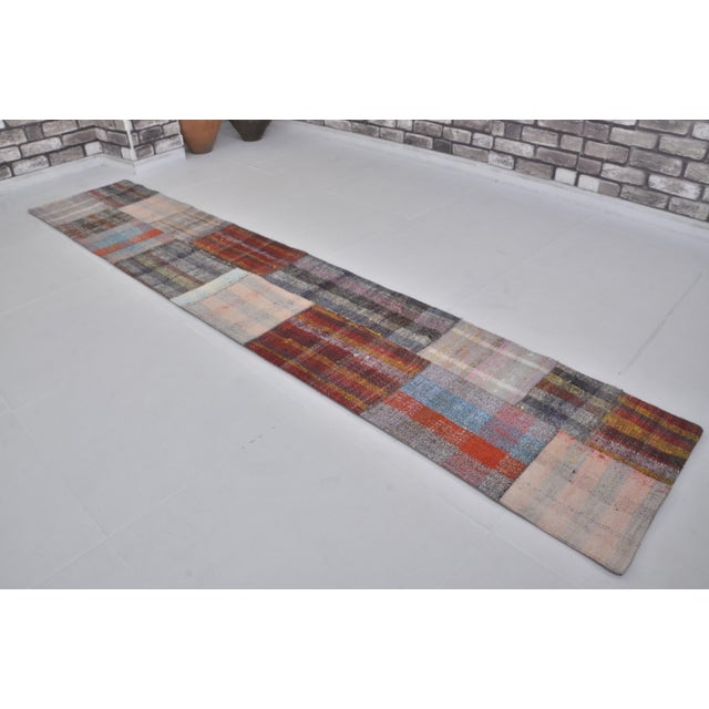 Off-white 1950s Anatolian Decorative Kilim Runner For Sale - Image 8 of 10