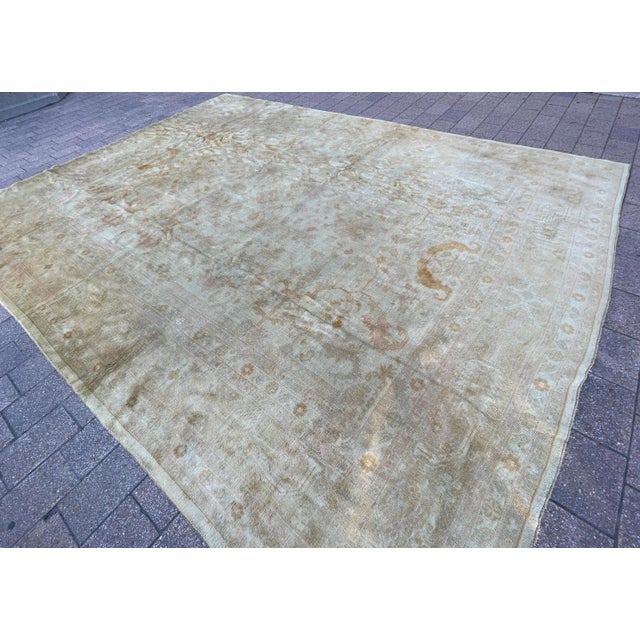 Antique Oushak Carpet, Muted Colors 11'7" 14'8" For Sale - Image 9 of 12