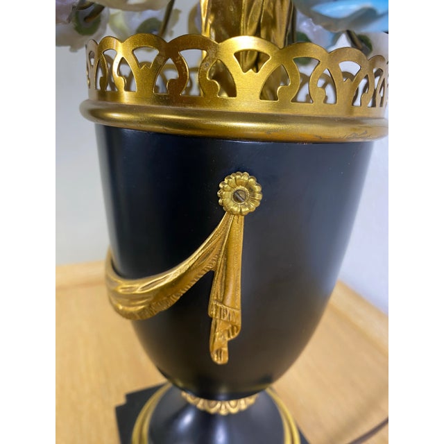 Italian Mid Century Vintage Italian Brass and Porcelain Whimsical Decorator Table Lamp For Sale - Image 3 of 11