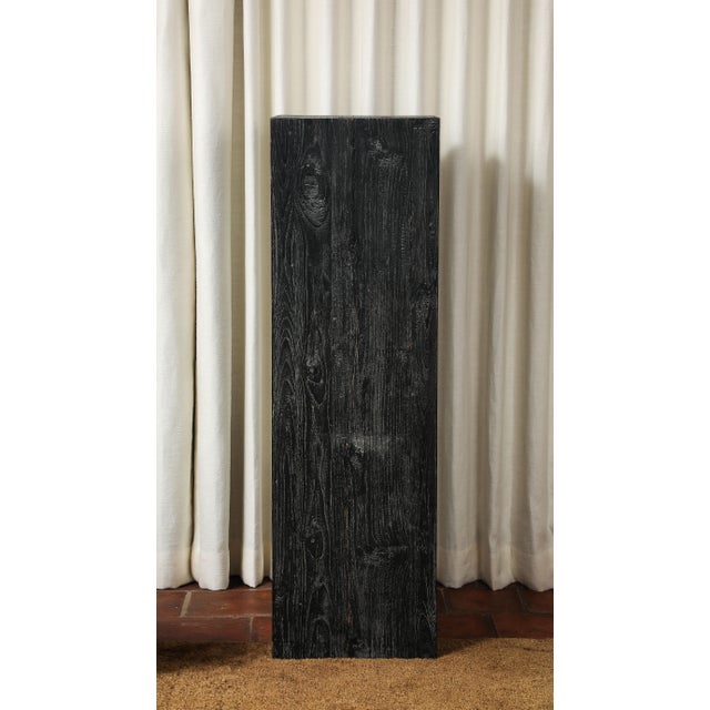 Vintage 20th Century Blackened Oak Pedestal For Sale - Image 11 of 14