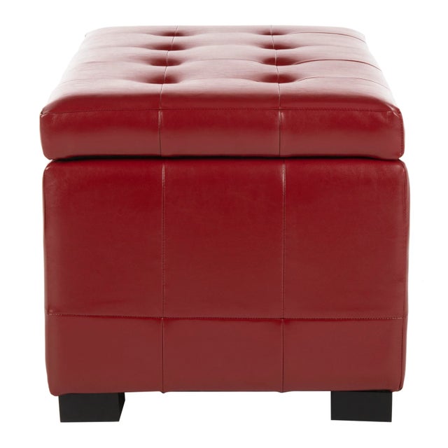 Modern Storage Bench in Red & Black For Sale - Image 3 of 11