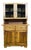 Wood Sideboard with Glass Doors and Drawers For Sale