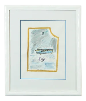 "The Lenormand Coffin" Original Tarot Card Watercolor by Janie Kruse Garnett 2020