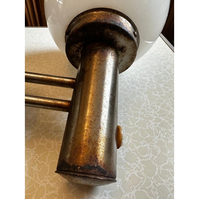 Modernist Wall Sconce in Opaline Glass and Chromed Metal, 1970s For Sale - Image 17 of 18