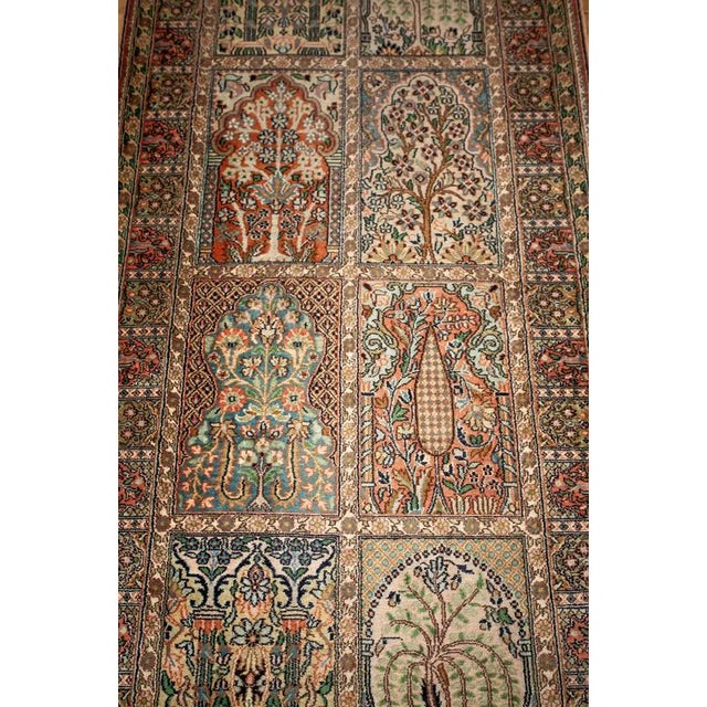 Maroon Large Vintage Kashmir Silk Rug For Sale - Image 8 of 12