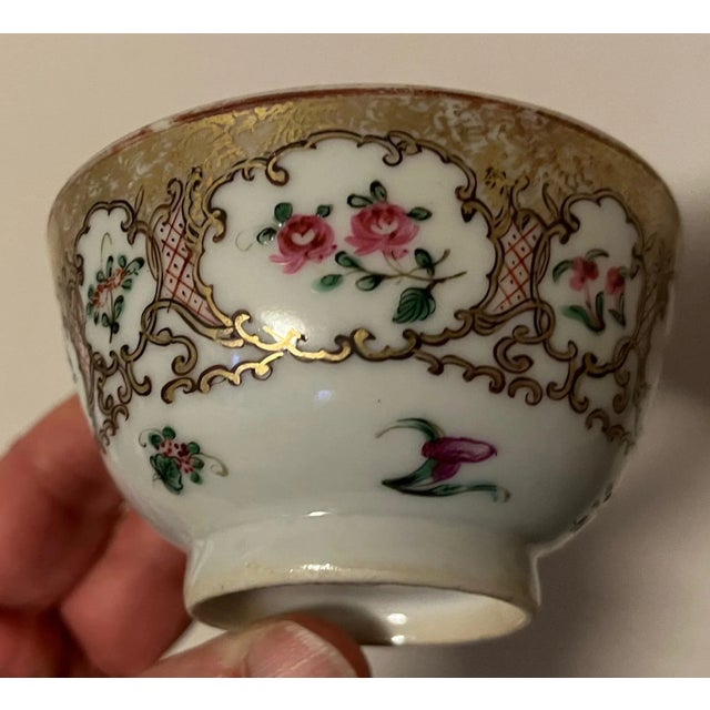 18th Century Chinese Export Porcelain Tea Cup & Saucer in Famille Rose Palette For Sale In New York - Image 6 of 12