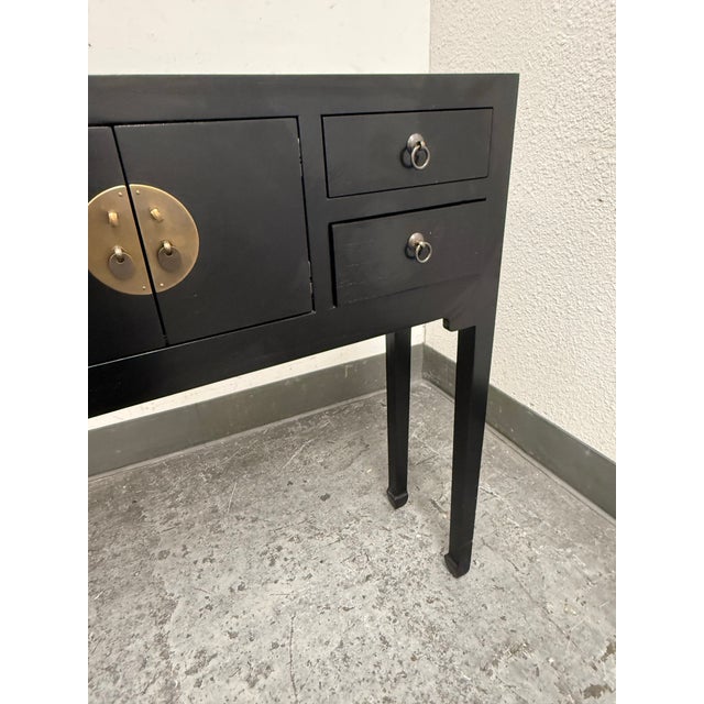 Black Asian Black Console Cabinet For Sale - Image 8 of 12