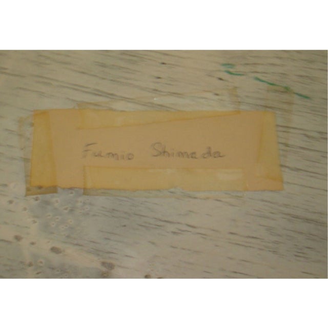 One-of-a-kind mid-century modern, Yellow lacquer coffee table with a lovely three dimensional rendering of a herd of deer...