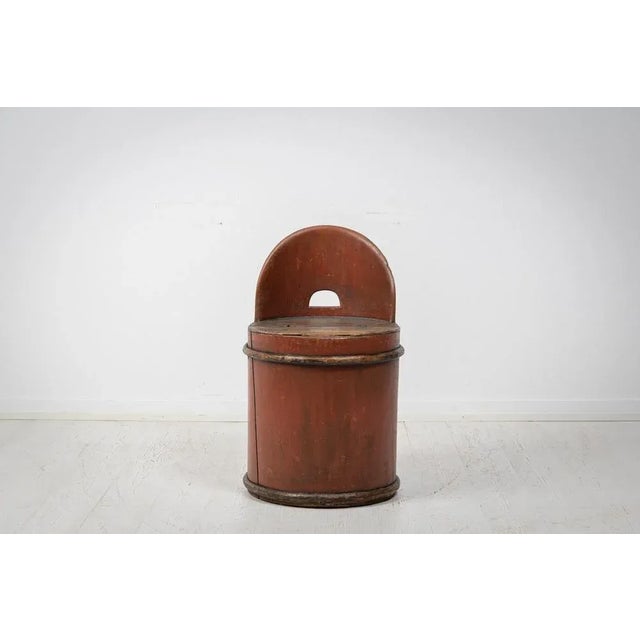 Antique Swedish Folk Art Stump Chair For Sale - Image 4 of 10