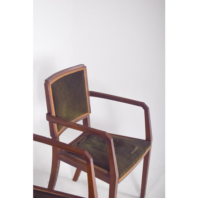 Wood Chairs with Armrests, 1950s, Set of 2 For Sale - Image 7 of 10