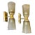Pair of Modern Murano Glass and Brass Double Blown Sconces For Sale
