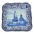 Reticulated Square Delft Dish by Royal Makkum For Sale
